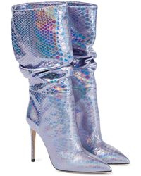 Paris Texas Exclusive To Mytheresa – Slouchy Holographic Leather Boots - Blue
