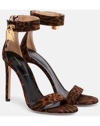 Tom Ford - 105 Leopard-Print Leather Sandals - Lyst