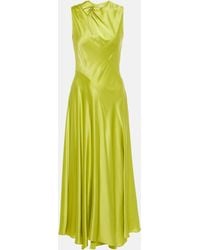 ROKSANDA - Alma Gathered Silk Satin Midi Dress - Lyst