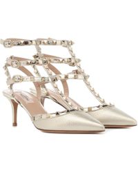 Valentino Pumps Rockstud aus Metallic-Leder - Mettallic