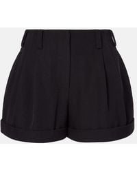 Givenchy - Pleated Wool Grain De Poudre Shorts - Lyst