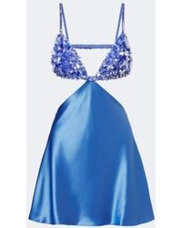 retroféte - Taliera Embellished Satin Cut-Out Minidress - Lyst