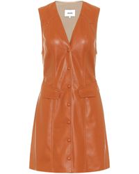 Nanushka Minikleid Menphi aus Lederimitat - Orange