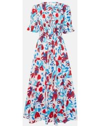 Diane von Furstenberg - Avery Floral Cotton-Blend Maxi Dress - Lyst