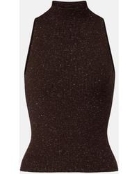 Brunello Cucinelli - Ribbed-Knit Lame Top - Lyst
