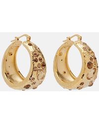 Oscar de la Renta - Crystal-Embellished Hoop Earrings - Lyst