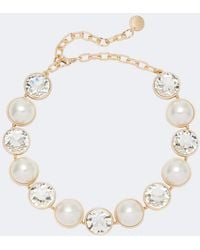 Carolina Herrera - Crystal And Faux Pearl Necklace - Lyst
