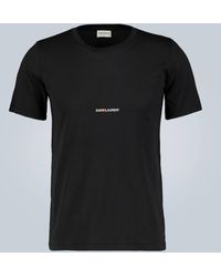 Saint Laurent - T-shirt en coton a logo - Lyst