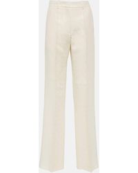 Valentino - High-rise Wool And Silk Wide-leg Pants - Lyst