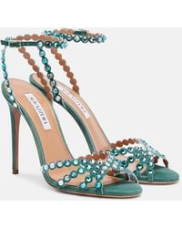 Aquazzura - High-Heeled Sandals With Reflective Embellishments - Lyst