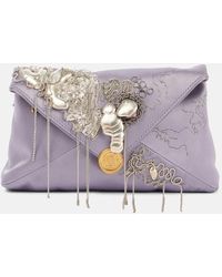 Dries Van Noten - Verzierte Clutch Aus Satin - Lyst
