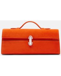 SAVETTE - Slim Symmetry Suede Tote Bag - Lyst