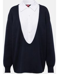 STAUD - Coast Cotton And Cashmere Sweater - Lyst