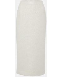 Alessandra Rich - Sequined Tweed Midi Skirt - Lyst