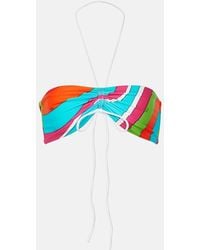 PUCCI - Iride Printed Bandeau Bikini Top - Lyst