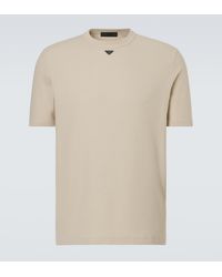 Prada - Camiseta De Algodon Con Logo - Lyst