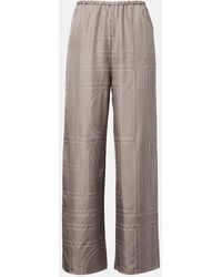 TOTEME - Monogram Silk Twill Pajama Pants - Lyst