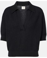 KHAITE - Shrunked Jo Cashmere-Blend Polo Sweater - Lyst