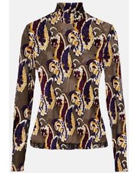 Etro - Paisley Semi-Sheer Top - Lyst