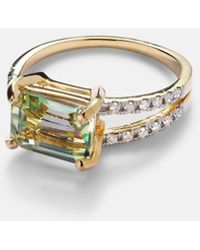 Mateo - Point Of Focus 14Kt Ring With Diamonds And Amethyst - Lyst
