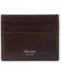 Prada - Logo Leather Card Holder - Lyst