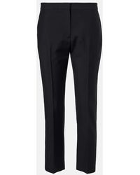 McQueen - Gerade Cropped-Hose Aus Wolle Und Mohair - Lyst