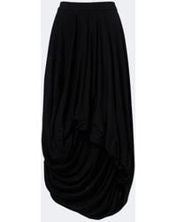 Junya Watanabe - Asymmetric Draped Wool Midi Skirt - Lyst