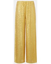 Norma Kamali - High-Rise Sequined Wide-Leg Pants - Lyst