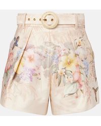 Zimmermann - Silk-Cotton Floral Shorts - Lyst