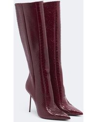 Paris Texas - Lidia Snake-Effect Leather Knee-High Boots - Lyst