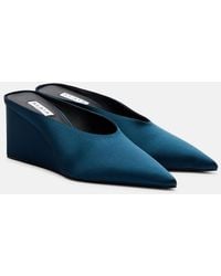 Alaïa - Cube Satin Wedge Mules - Lyst