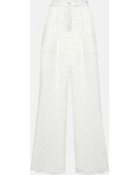 Dolce & Gabbana - High-rise Lace Wide-leg Pants - Lyst