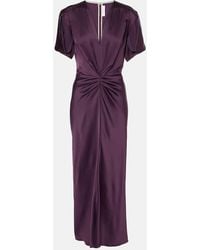 Victoria Beckham - Robe Longue En Satin - Lyst