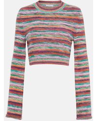 Chloé - Striped Wool And Cashmere Top - Lyst
