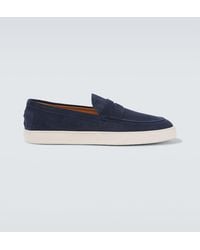 Tod's - Suede Penny Loafers - Lyst
