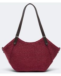 Brunello Cucinelli - Monili Leather-Trimmed Raffia-Effect Tote Bag - Lyst