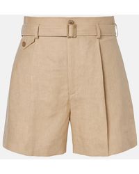 Ralph Lauren - Belted Linen Shorts - Lyst