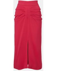 Valentino - Gathered Crepe Pencil Skirt - Lyst