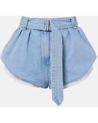 Magda Butrym - Belted High-Rise Denim Shorts - Lyst