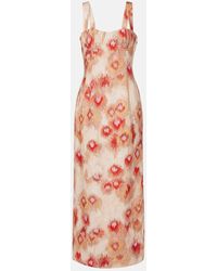 SIR. - Vestido Largo Bettina De Lino Estampado - Lyst