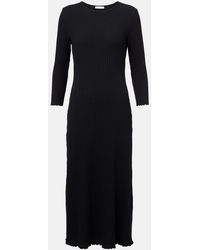 Vince - Ribbed-Knit Cotton-Blend Maxi Dress - Lyst