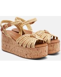 Prada - Crochet Wedge Sandals - Lyst