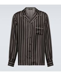 Dolce & Gabbana - Striped Silk Pajama Top - Lyst