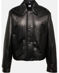 Burberry - Embroidered Ekd Leather Jacket - Lyst