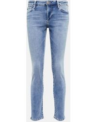 AG Jeans - Mid-Rise Skinny Jeans Prima Ankle - Lyst