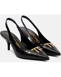 Tom Ford - Pumps slingback TF in pelle stampata - Lyst