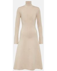 JOSEPH - Vestido Midi En Mezcla De Seda - Lyst