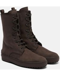 Tod's - Winter Gommino Leather Lace-Up Boots - Lyst