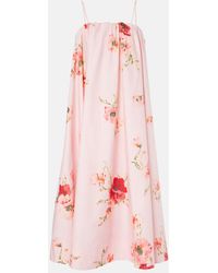 Zimmermann - Lightburst Puff Floral Cotton Midi Dress - Lyst