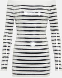 Jean Paul Gaultier - Sequined Striped Sweater Minidress - Lyst